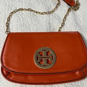 Orange purse crossbody or shoulder or clutch